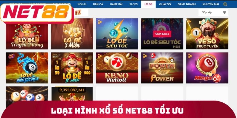 Loại hình xổ số Net88 tối ưu